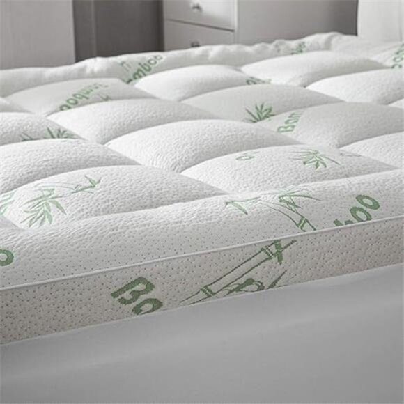 Cooling Mattress Topper - King Size | Plush Pad Mattress Topper for Back Pain - Picture 7 of 7